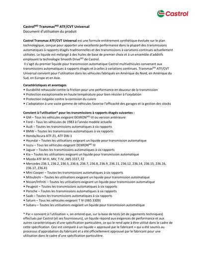 Castrol transmax auto atf cvt universal