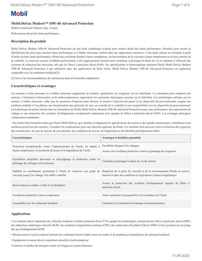 EU XX Mobil Delvac Modern 10W 40 Advanced Protection