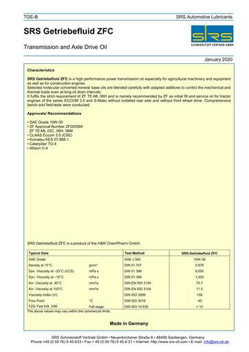 SRS Getriebefluid ZFC