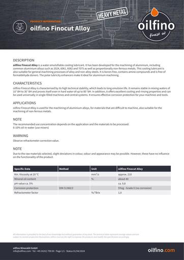 Oilfino Finocut Alloy EN