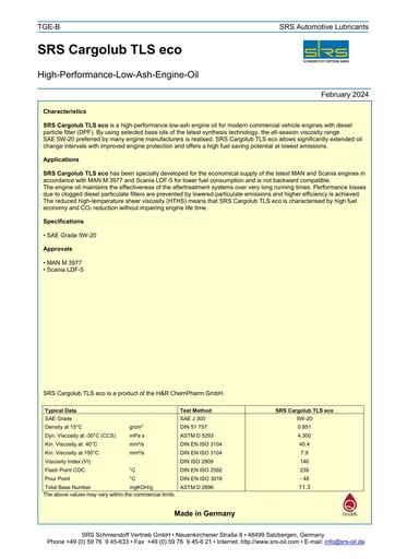 SRS Cargolub TLS eco